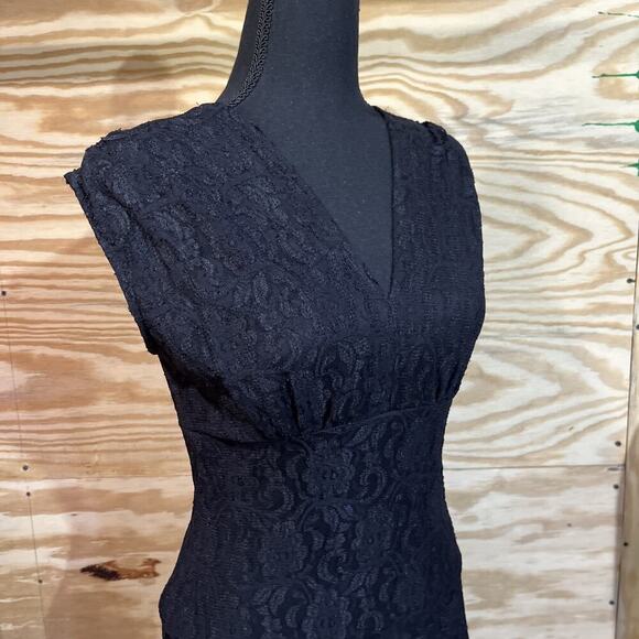 Vintage Mariage Lace Hi Low Maxi Dress Size 6 Black Lace Bohemian Whimsigoth - Picture 6 of 15